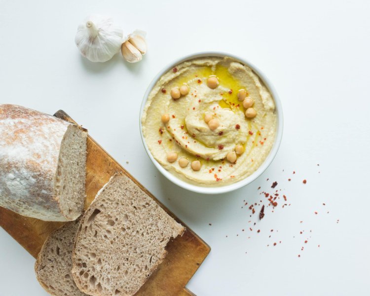 Healthy and proper nutrition with hummus