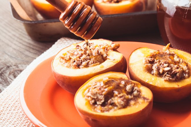 Easy stuffed & baked peaches recipe