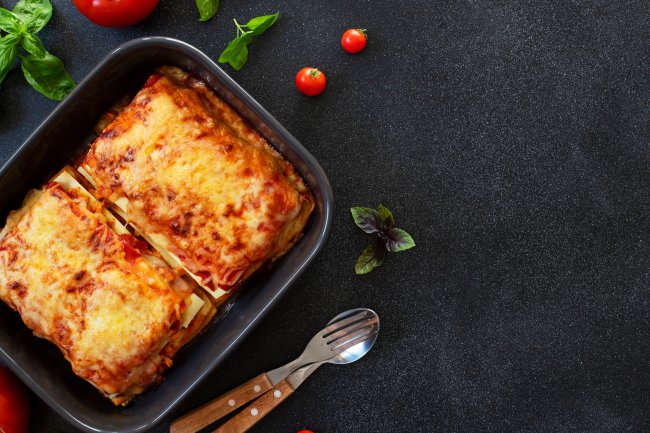 Pancake lasagna with a fantastic béchamel sauce