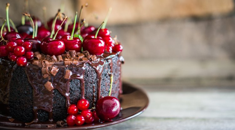 The most delicious cherry chocolate cake