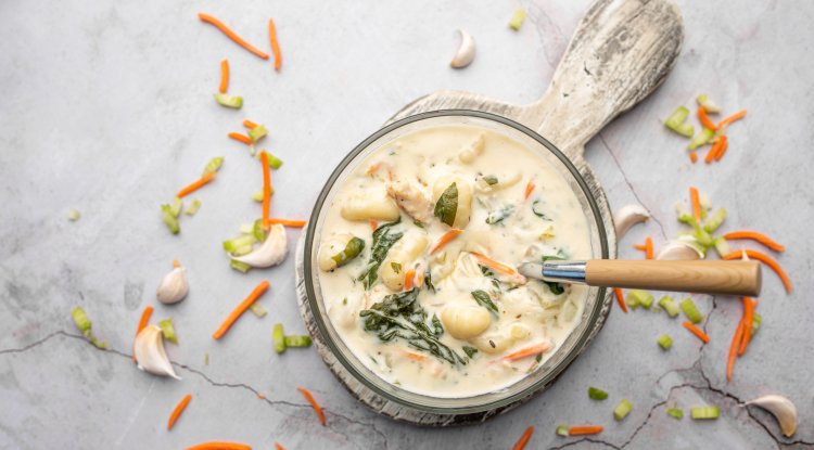 Chicken gnocchi in white wine