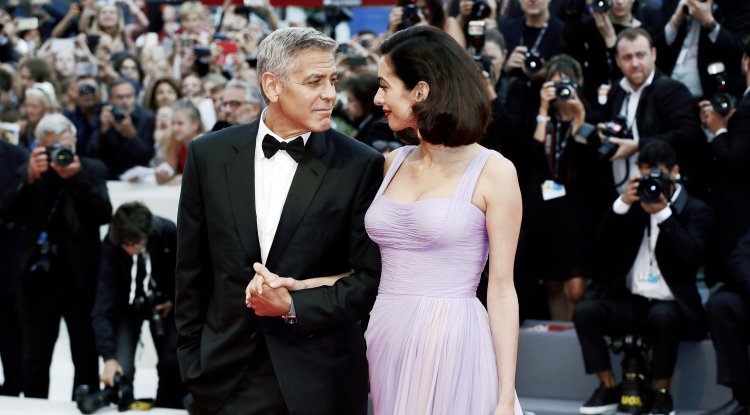 George and Amal were filmed in a rare outing