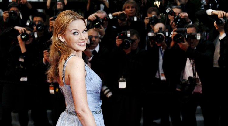 Kylie Minogue and Jason Donovan on the set of "Neighbors"