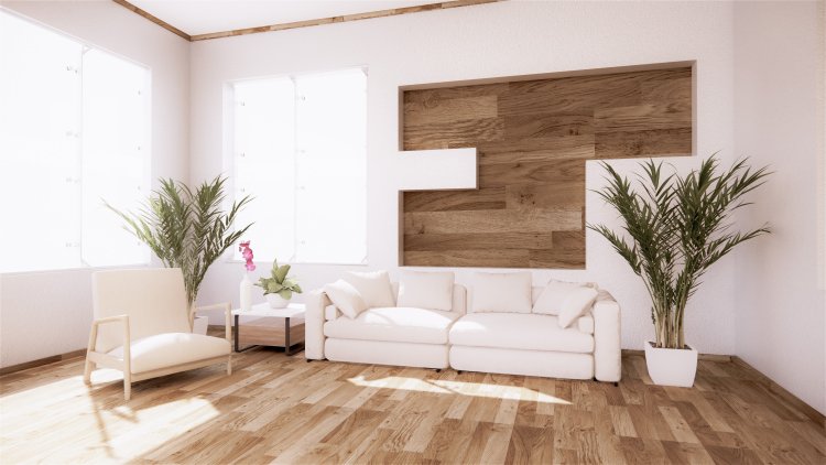 Best choice for your interior: wood combined with plants